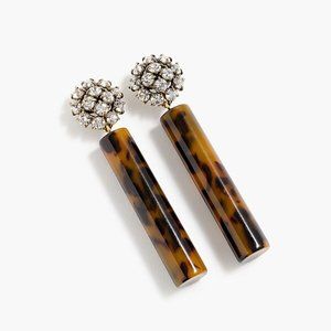 Crystal and tortoise drop earrings